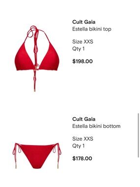 cult gaia Estella Red Triangle Bikini Set